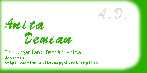 anita demian business card